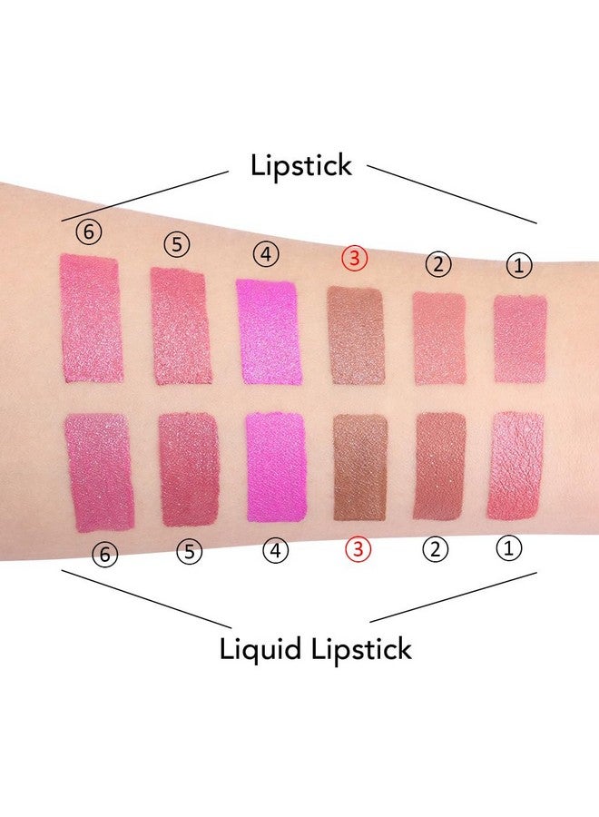 evpct 2 in 1 Nude Brown Glitter Shimmer Shiny lipstick & Liquid Lip Gloss, Metallic Dual Ended Lipstick with Hydrating Lightweight Formula, Shiny Glossy Lip Stick Makeup for Women stay on all Day 03 - Image 5