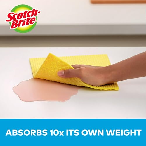 Scotch Brite Scotch-Brite Sponge Cloth – 6-Pack (3 Packs of 2 Each), Reusable and Washable, Highly Absorbent, Multi-Purpose Cleaning Cloths - Image 4