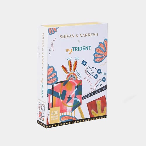 MYTRIDENT Shivan and Narresh Collection, Trident Bedsheet for Double Bed, 100% Cotton Bedsheet, 400 TC, Luxury, Premium bedsheet, King Size Bedsheet with 4 Pillow Covers - Surocco - Image 5