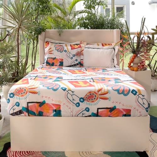 MYTRIDENT Shivan and Narresh Collection, Trident Bedsheet for Double Bed, 100% Cotton Bedsheet, 400 TC, Luxury, Premium bedsheet, King Size Bedsheet with 4 Pillow Covers - Surocco - Image 2