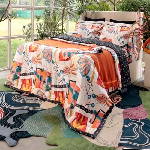 MYTRIDENT Shivan and Narresh Collection, Trident Bedsheet for Double Bed, 100% Cotton Bedsheet, 400 TC, Luxury, Premium bedsheet, King Size Bedsheet with 4 Pillow Covers - Surocco - Image 1