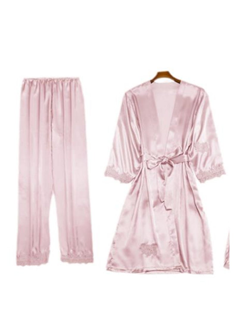 5pcs women's pajamas with imitation silk pajamas suspenders shorts pajamas set - Image 2