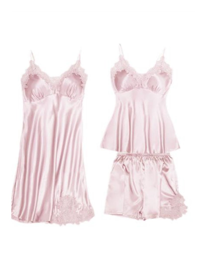 5pcs women's pajamas with imitation silk pajamas suspenders shorts pajamas set - Image 3