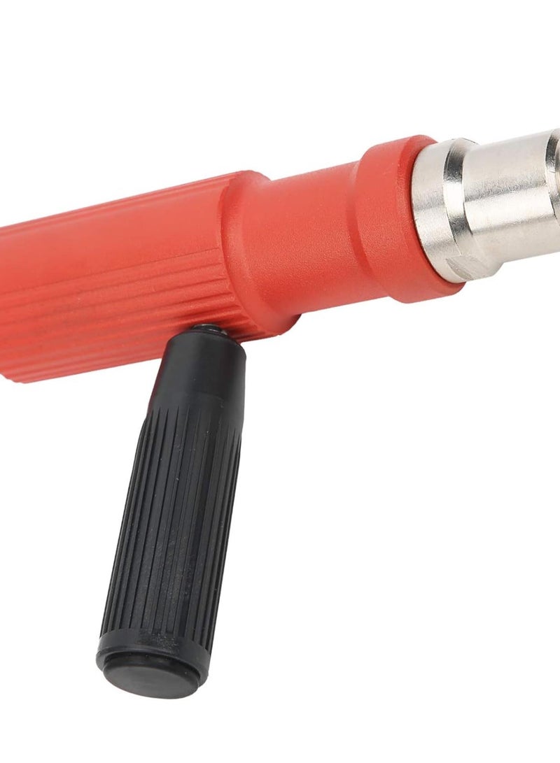 GGOOT Electric Rivet Gun Adapter Kit Hard Metal Handle Wrench Hardware Hand Tools Red for Doors Windows Air Conditioning  - Image 3