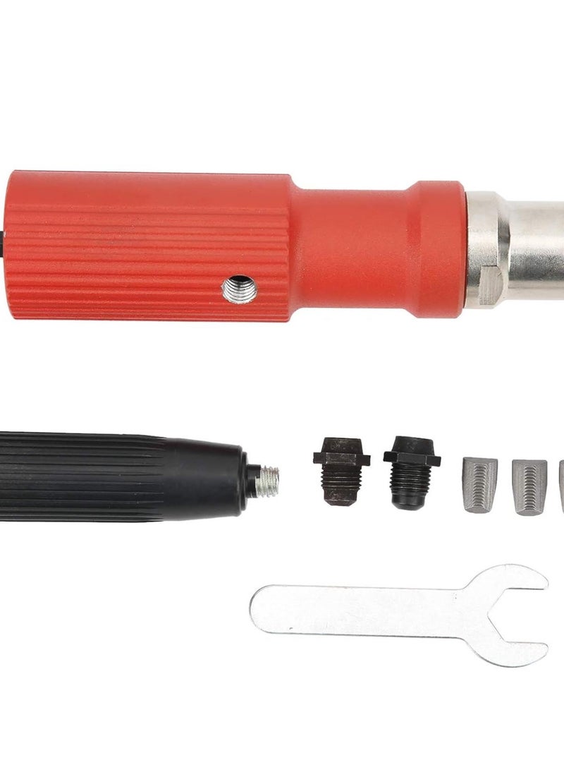 GGOOT Electric Rivet Gun Adapter Kit Hard Metal Handle Wrench Hardware Hand Tools Red for Doors Windows Air Conditioning  - Image 1