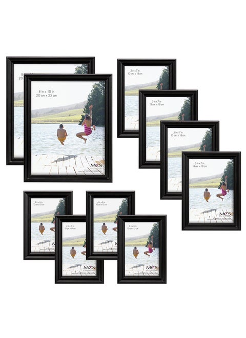 MCS 10pc Multi Pack Picture Frame Value Set  Two 8x10 in Four 5x7 in Four 4x6 in Black 65508
