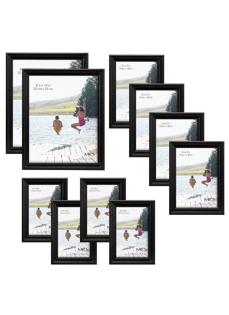 MCS MCS 10pc Multi Pack Picture Frame Value Set  Two 8x10 in Four 5x7 in Four 4x6 in Black 65508 
