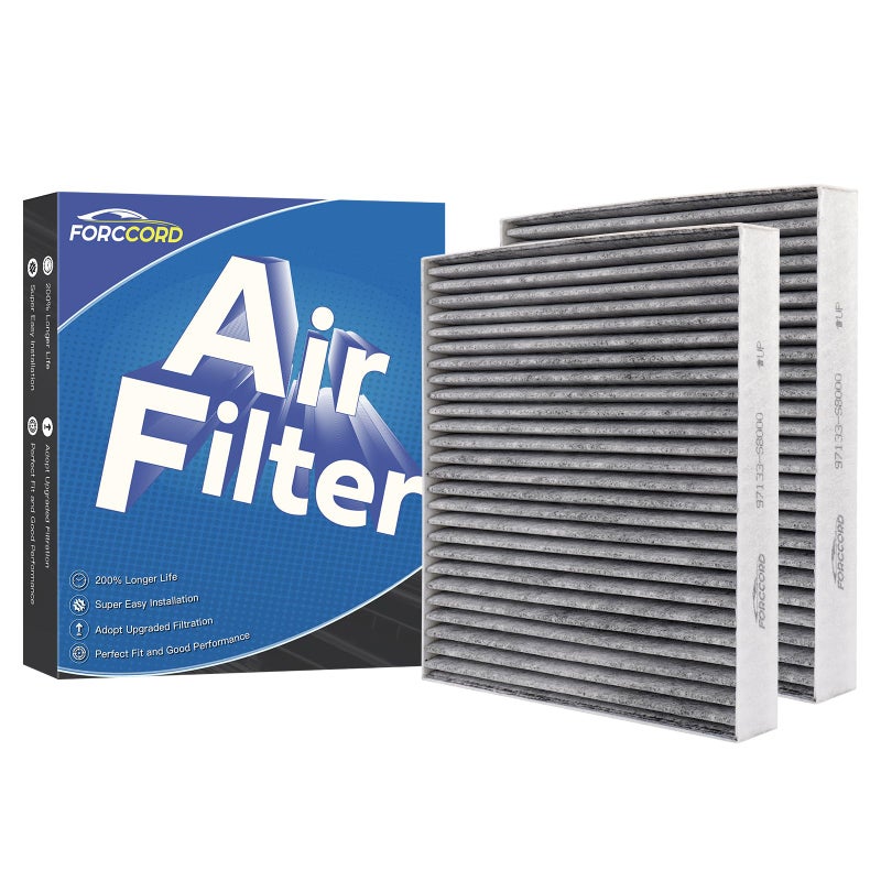 Forccord 2Pack HEPA Cabin Air Filter Fits for Hyundai Palisade 2025 2024 2023 2022 2021 2020 Activated Carbon Cabin Filter Replacement 97133S8000 Car Accessories