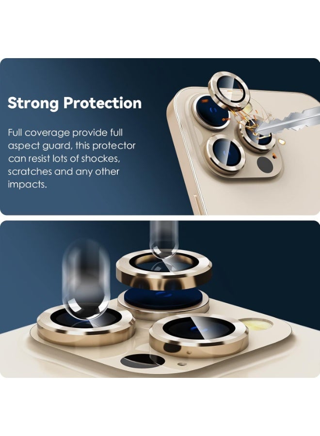 RTZ Anti-scratch Tempered Glass Camera Cover For Iphone14 Pro / 14 Pro Max Gold - Image 2