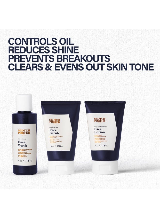 Scotch Porter Men’S Face Care Collection - Exfoliate, Cleanse & Restore, & Moisturize & Defend Skin - Includes Face Wash, Facial Scrub & Face Lotion - Image 3