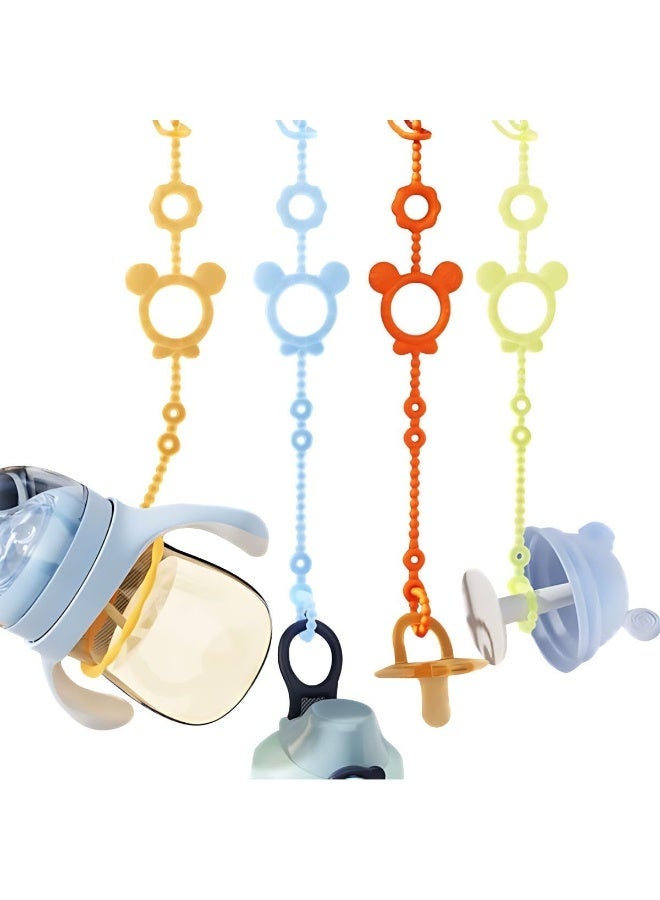 ECVV ECVV 4 Pack Toy Safety Straps for Baby Silicone Adjustable Baby Tether Pacifier Clips Stretchable Sippy Cup Straps Baby Toy Clips for Strollers, High Chair, Cribs, Bags, Car Seat - Image 2