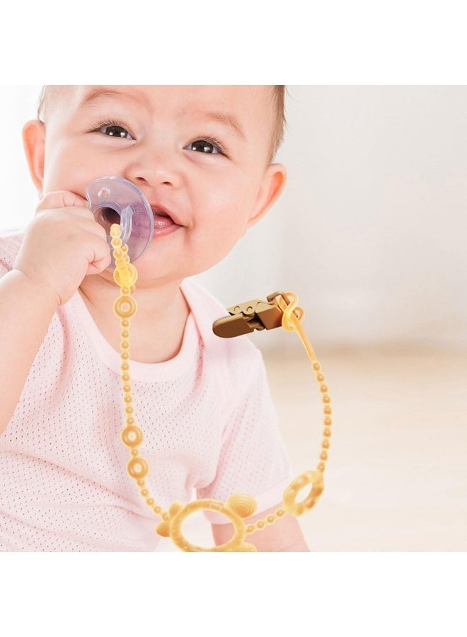 ECVV ECVV 4 Pack Toy Safety Straps for Baby Silicone Adjustable Baby Tether Pacifier Clips Stretchable Sippy Cup Straps Baby Toy Clips for Strollers, High Chair, Cribs, Bags, Car Seat - Image 3