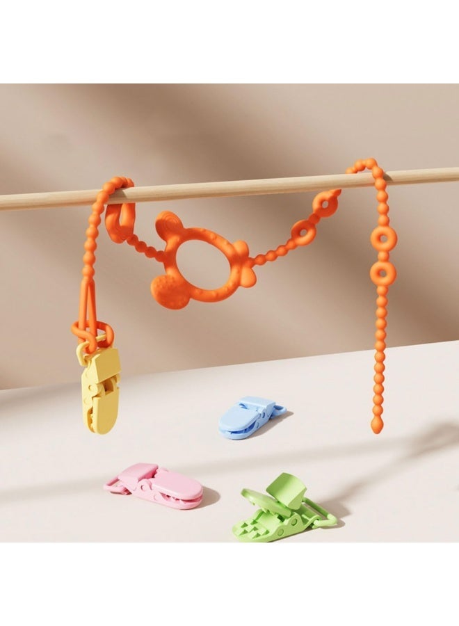 ECVV ECVV 4 Pack Toy Safety Straps for Baby Silicone Adjustable Baby Tether Pacifier Clips Stretchable Sippy Cup Straps Baby Toy Clips for Strollers, High Chair, Cribs, Bags, Car Seat - Image 4