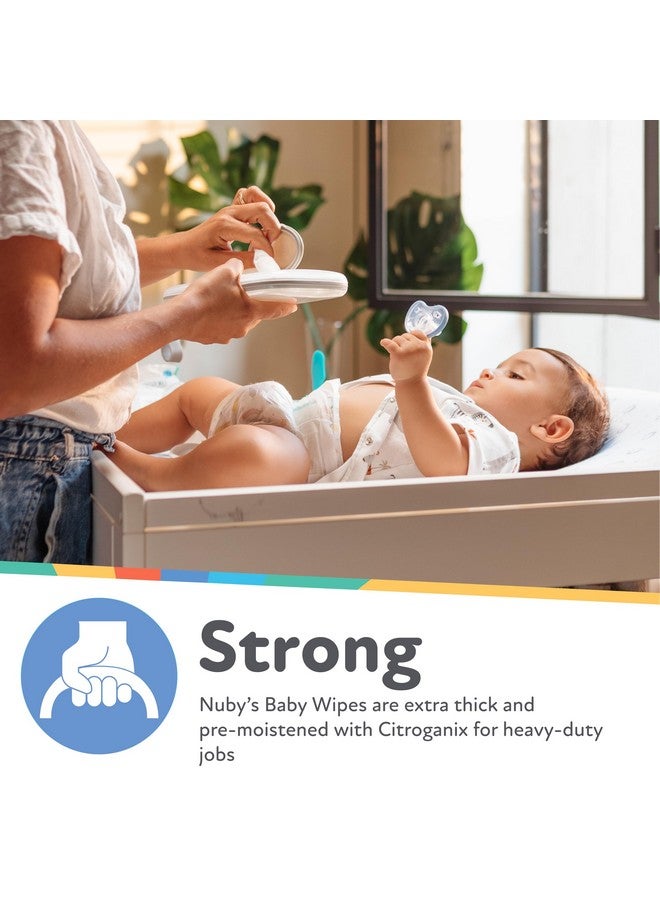 Nuby Nuby's Soothing Ultra Premium Baby Wipes Naturally Inspired with Chamomile, Aloe, and Citroganix, Fragrance Free, Extra Thick, 512 Count - Image 1