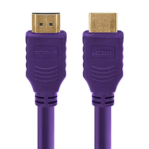 Cmple - HDMI Cable 10FT High Speed HDTV Ultra-HD (UHD) 3D, 4K @60Hz, 18Gbps 28AWG HDMI Cord Audio Return 10 Feet Purple - Image 1