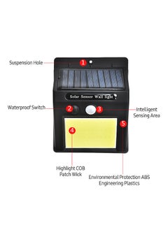 Generic Household Solar Lamp Human Body Sensing Waterproof Solar Outdoor Body Induction Solar Wall Lamp 1200mAh for Courtyard Patio Garden Lighting 48LED Night Lamp No Wiring Required  - Image 2