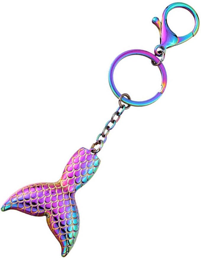 comfrt Sequins Mermaid Tails Keychains Party Favors Car Key Holder Handbag Purse Backpack Charm Pendant for Mermaid Themed Party Favors - Image 1