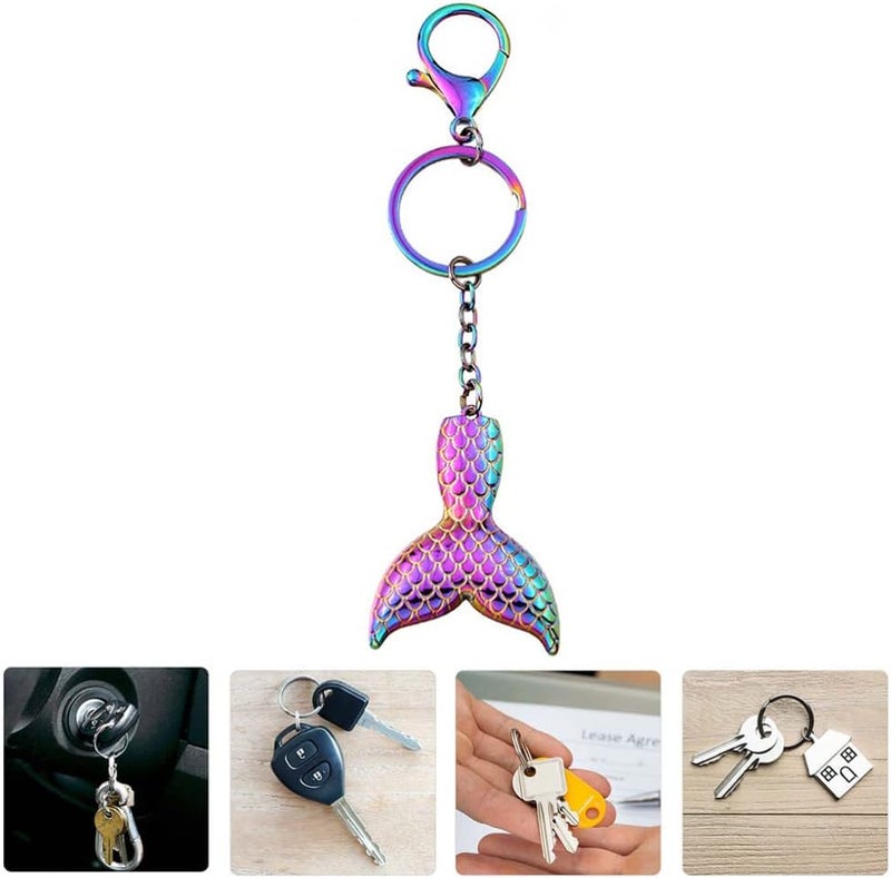 comfrt Sequins Mermaid Tails Keychains Party Favors Car Key Holder Handbag Purse Backpack Charm Pendant for Mermaid Themed Party Favors - Image 4