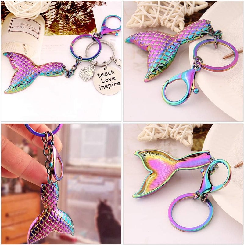 comfrt Sequins Mermaid Tails Keychains Party Favors Car Key Holder Handbag Purse Backpack Charm Pendant for Mermaid Themed Party Favors - Image 3
