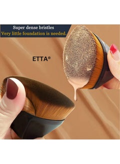 إيتا فرشاة مكياج الأساس ETTA® ذات السطح المسطح من كابوكي ذات شكل سداسي لأحمر الخدود وبودرة الأساس السائلة لمزج مستحضرات التجميل السائلة أو الكريمية أو البودرة الخالية من العيوب (أسود)  - Image 5