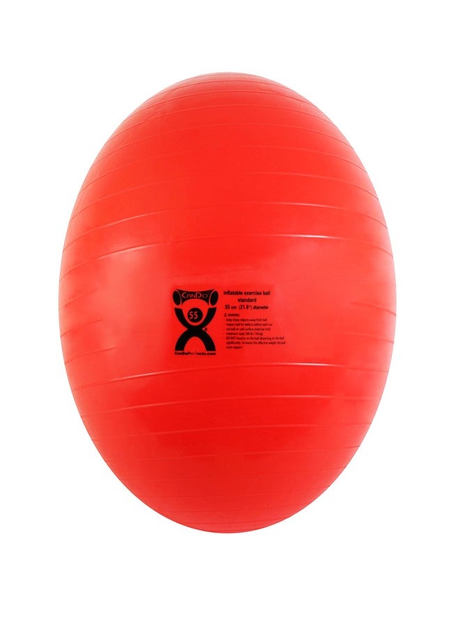 CanDo Inflatable Exercise Ball - Red 21.7", Durable Extra Thick Non-Slip Stability Ball for Core Workouts, Yoga, Pilates, Active Seating, Physical Therapy, Pregnancy, Home Gym, Flexibility - Image 1