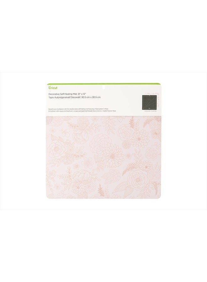 Cricut Self Healing Cutting Mat - Cricut Mat for use with Cricut TrueControl Knife, Rotary Cutter, Craft Knife, Xacto Knife - 12" x 12", Decorative, 2X Healing, Extra-Thick Cricut Cutting Mat, Rose  - Image 1