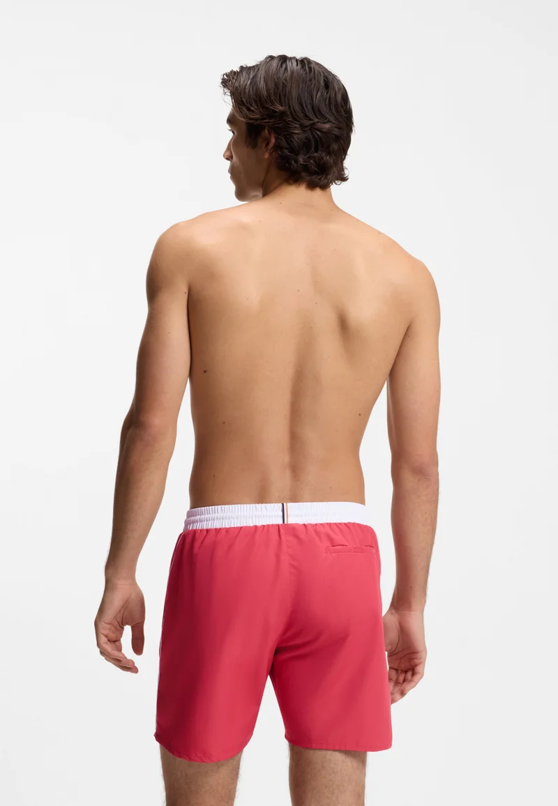 BOSS Swim shorts with contrast logo and piping