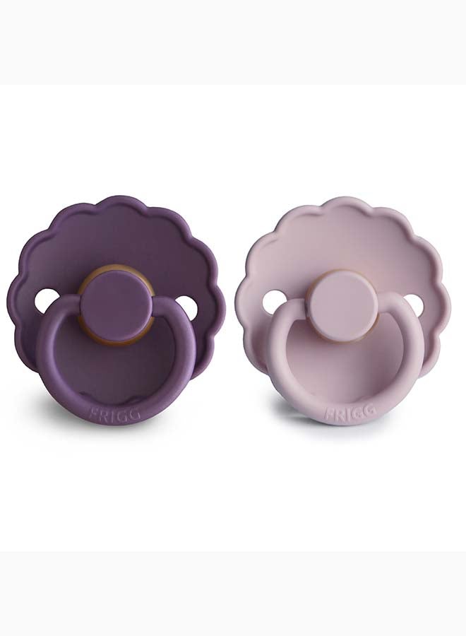 FRIGG Daisy Silicone Baby Pacifier 6-18M 2-Pack Violet Dream/Soft Lilac - Size 2 - Image 1