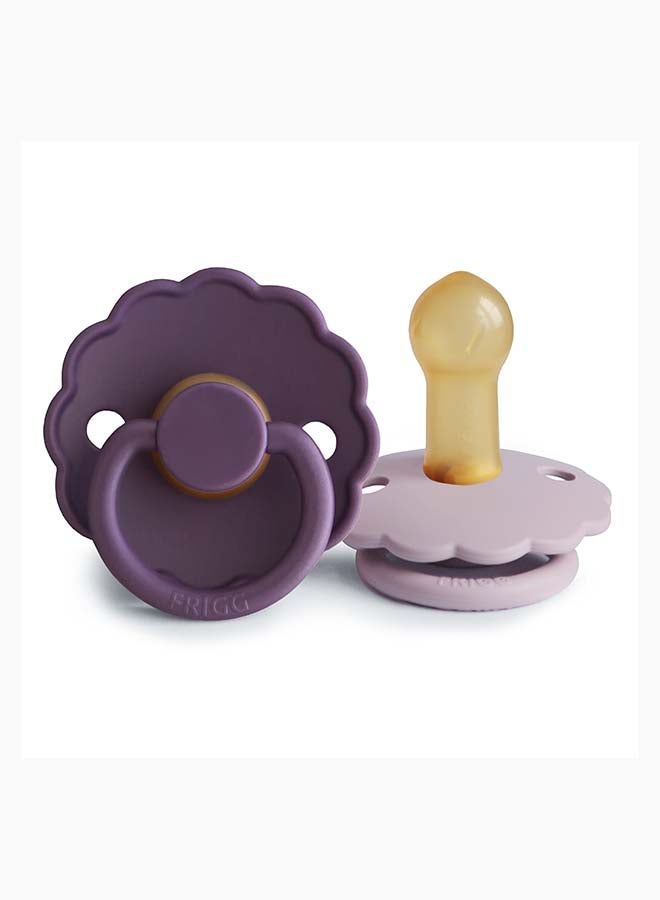 FRIGG Daisy Silicone Baby Pacifier 6-18M 2-Pack Violet Dream/Soft Lilac - Size 2 - Image 2