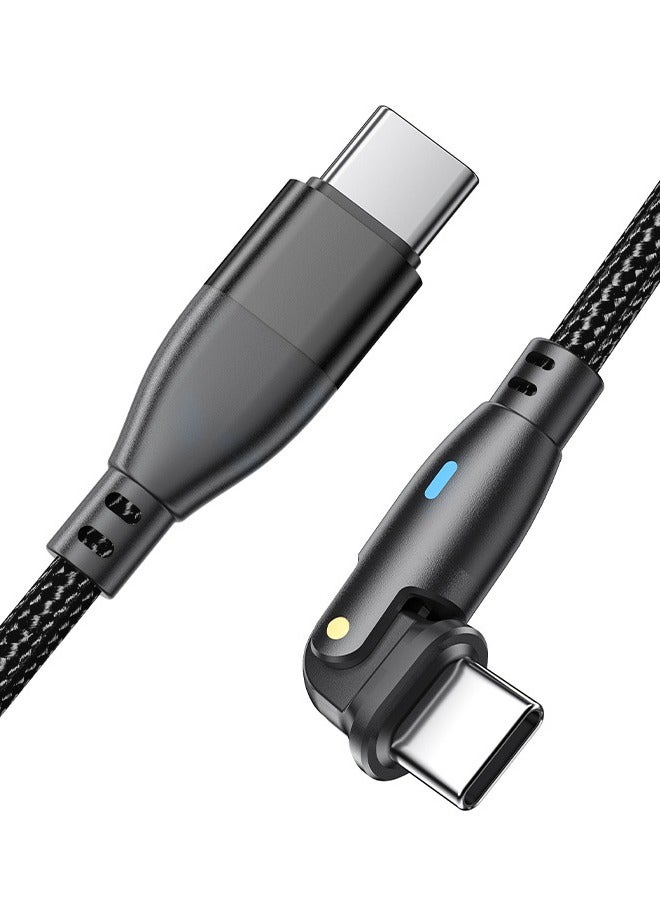 USB C to USB C Fast Charging Cable 60W 2 Meters with USB A Adapter, 20V/3A 180° Rotating Fast Charge Cable, Nylon Braided Fast Charging Cord Type C Compatible with MacBook Pro Air, iPad Pro, Samsung - Image 2