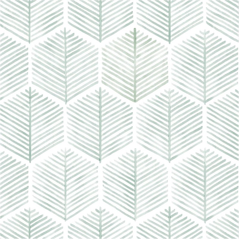 OSECAGE Modern Peel and Stick Wallpaper 173276 Geometric Wallpaper Boho Contact Paper Green and White SelfAdhesive Wall Paper Removable Decorative Wallpapers for Bedroom Bathroom Cabinets Decor Vinyl - Image 2