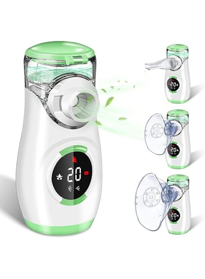 Portable Nebuliser Inhaler – Adjustable with Mouthpiece & 2 Masks, Timer Function, USB-C & Battery Operated for Adults & Children - Image 1