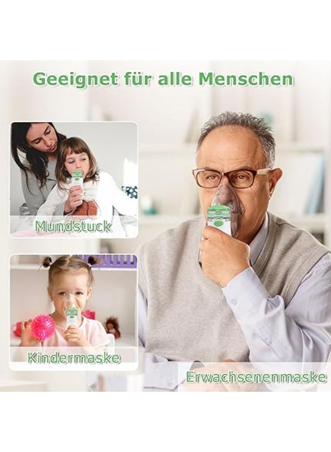 Portable Nebuliser Inhaler – Adjustable with Mouthpiece & 2 Masks, Timer Function, USB-C & Battery Operated for Adults & Children - Image 2