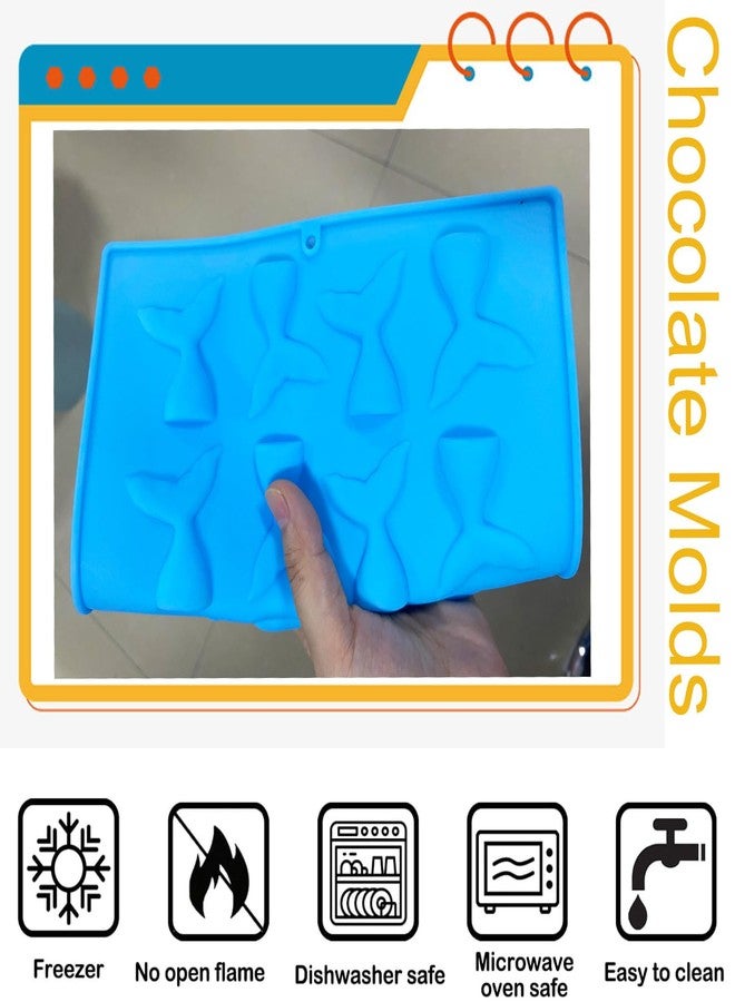 YIMINGMOLD قوالب حلوى سيليكون YIMINGMOLD ذات 16 تجويفًا على شكل ذيول حورية البحر، مثالية لتزيين الكيك والكب كيك. - Image 3