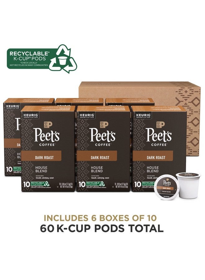 Peet's Coffee, Dark Roast K-Cup Pods for Keurig Brewers - House Blend 60 Count (6 Boxes of 10 K-Cup Pods) Packaging May Vary - Image 2