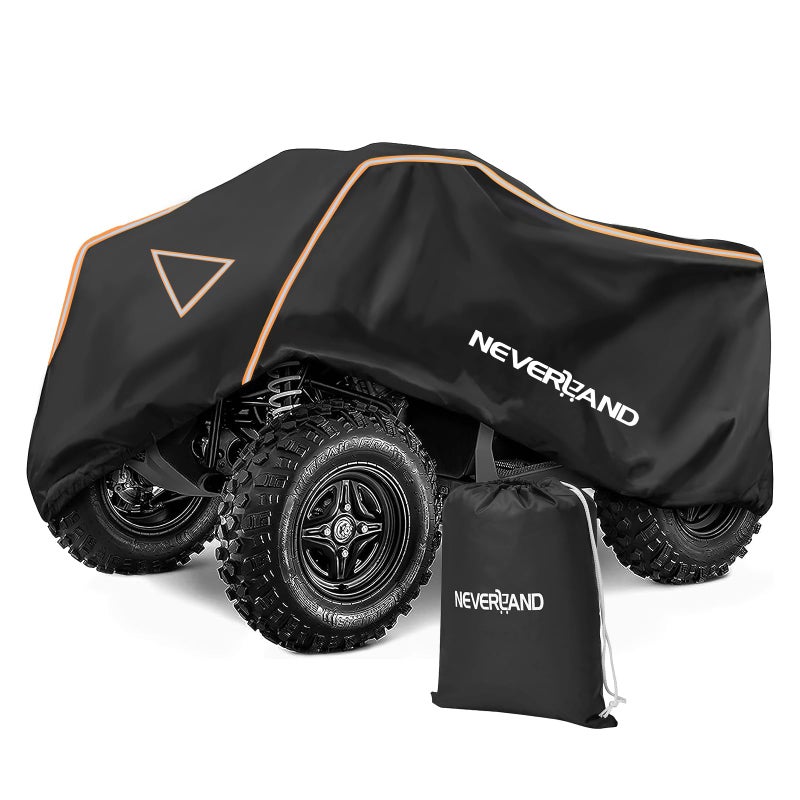 Neverland ATV Cover Waterproof Outdoor Heavy Duty ATV Covers Dustproof AntiUV 4 Wheeler Cover All Weather Protection Four Wheeler Cover for Polaris Yamaha Suzuki Honda Black XLarge