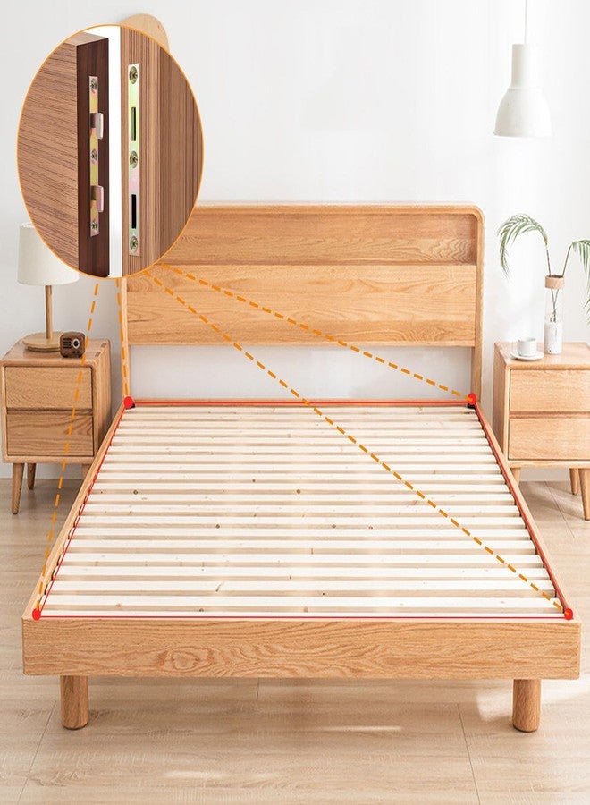 AojSup 4 Sets Metal Bed Rail Fasteners, 5 Inch Heavy Duty Bed Rail Brackets with Screws, Heavy Duty Hardware Frame Replacement Parts for Furniture Wood - Image 3