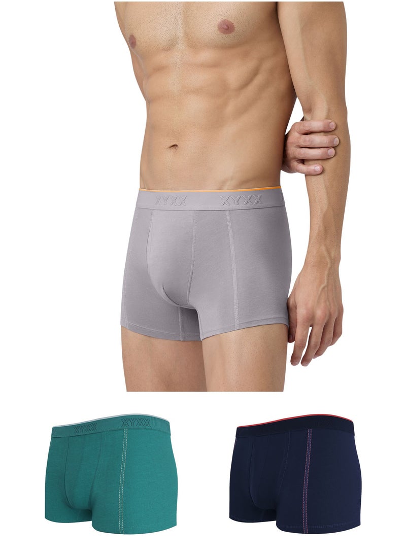 XYXX Crux IntelliFresh Cotton Solid Men Trunk Pack of 3  - Image 1