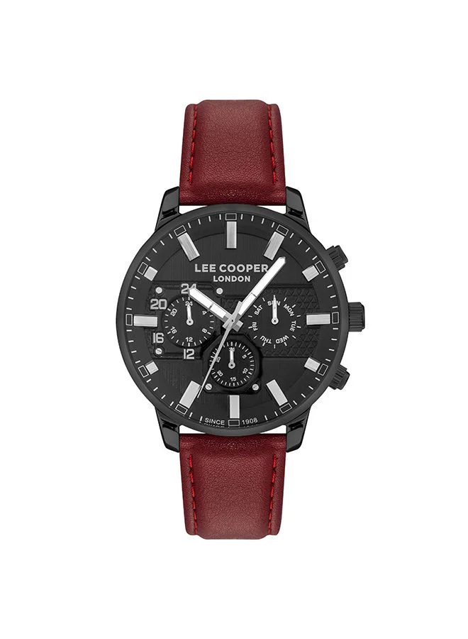Lee Cooper Men Chronograph Round Leather Wrist Watch LC07474.652