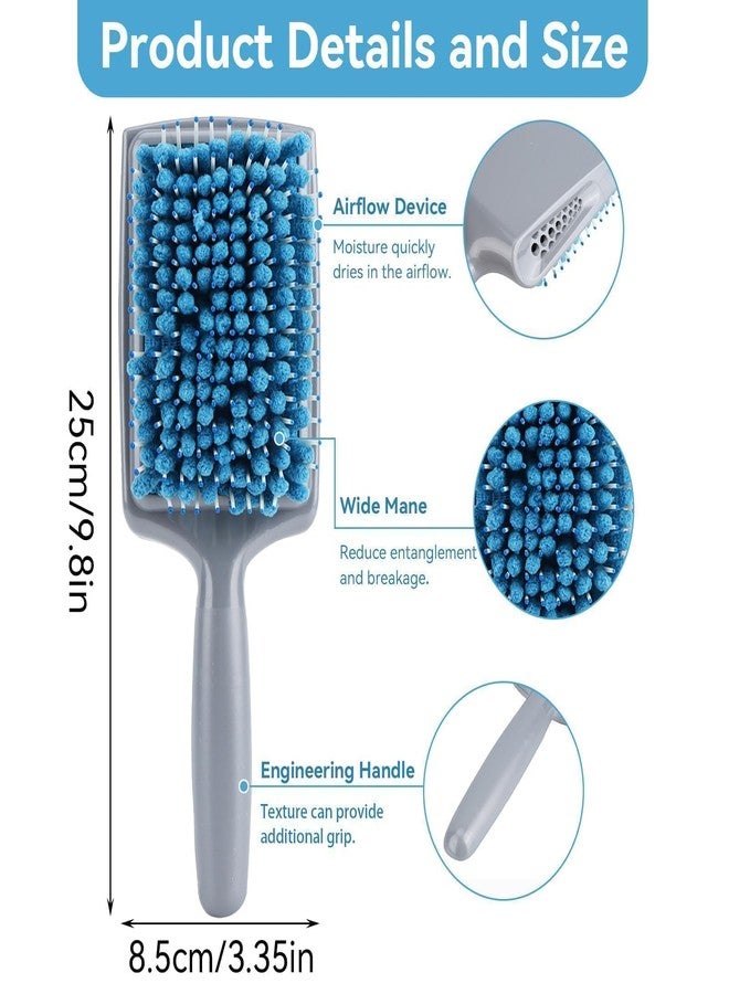 Beufee Hair Drying Comb, 2 Pack Microfiber Paddle Hair Brushes Set Anti Dandruff Anti Radiation Hair Paddle Brushes for Detangling Drying - Image 2
