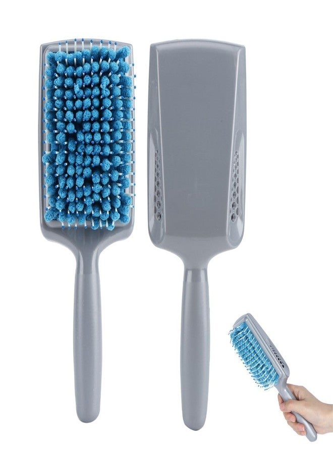 Beufee Hair Drying Comb, 2 Pack Microfiber Paddle Hair Brushes Set Anti Dandruff Anti Radiation Hair Paddle Brushes for Detangling Drying - Image 1