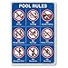 SmartSign SmartSign 14 x 10 inch Ã¢â‚¬Å“Pool Rules - No Diving, No Pushing, No RunningÃ¢â‚¬Â¦Ã¢â‚¬Â Metal Sign with Symbols,  - Image 2