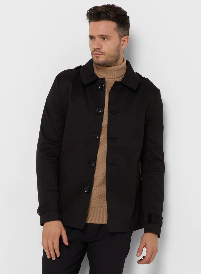 Robert Wood Short Trench Coat