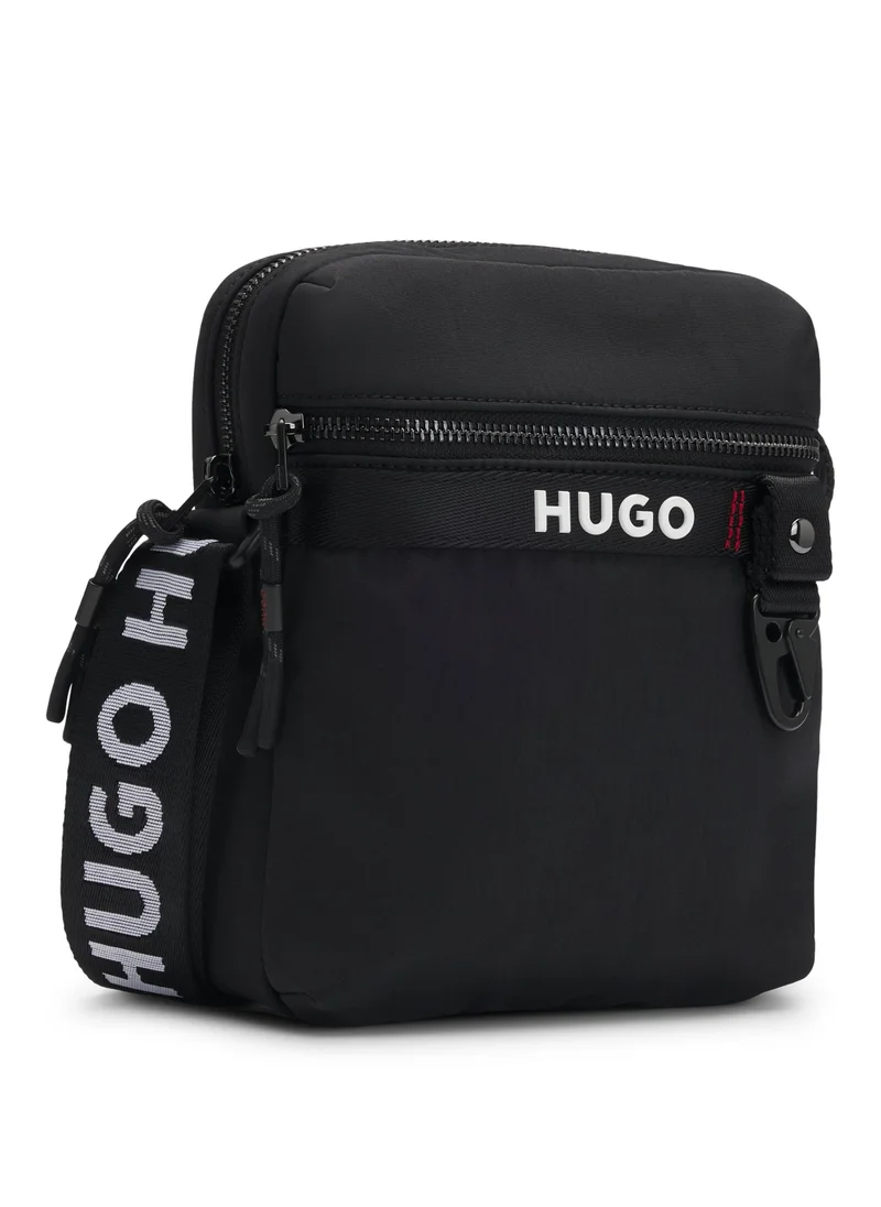 HUGO Reporter bag with branded adjustable strap and zip closure