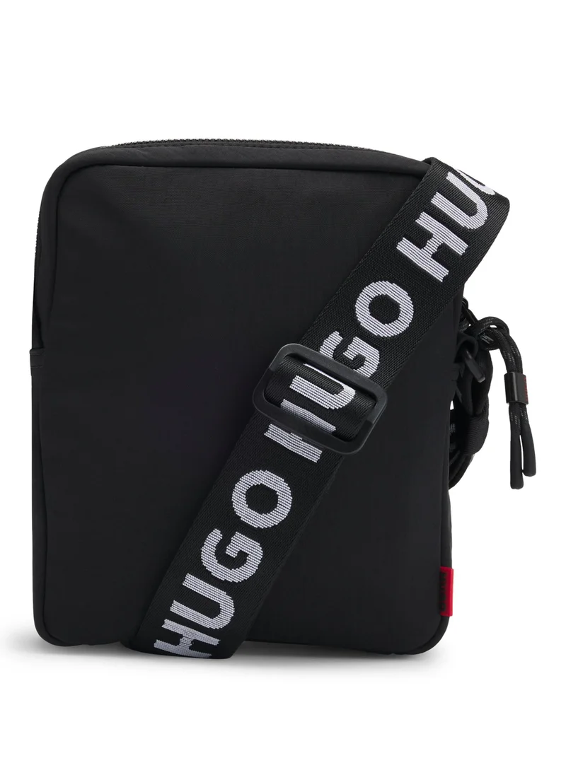 HUGO Reporter bag with branded adjustable strap and zip closure