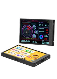 SYOSI 3.5 inch IPS USB Mini Screen AIDA64 PC CPU RAM HDD Temp Monitor Portable, Mini Monitor Sensor Panel Temperature Display Type C Sub Screen  - Image 2