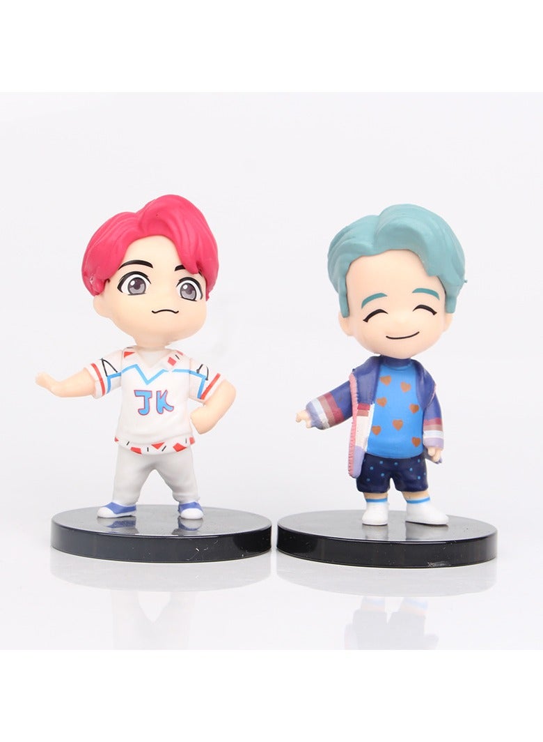 عام "مجموعة تماثيل كي بوب BTS (7 قطع) - مجسمات كعكات أعياد ميلاد للمعجبين، ديكورات طاولة وهدايا جماهيرية!" - Image 5