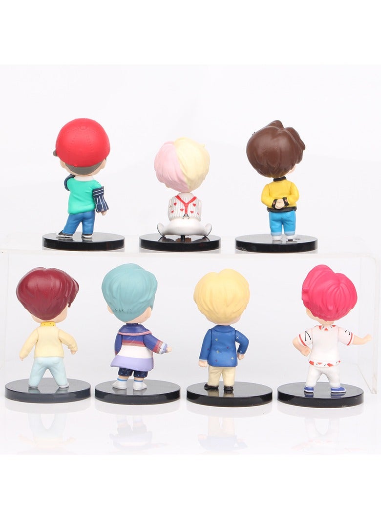 عام "مجموعة تماثيل كي بوب BTS (7 قطع) - مجسمات كعكات أعياد ميلاد للمعجبين، ديكورات طاولة وهدايا جماهيرية!" - Image 2