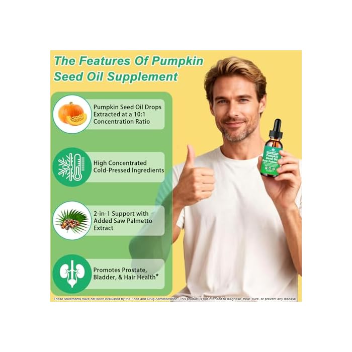 WellVeraVida Pumpkin Seed Oil with Saw Palmetto Drops-High Concentrated Pumpkin Seeds Oil Supplement for Hair, Bladder & Prostate Health丨 Cold Pressed, High Absorption Liquid for Women & Men丨NON-GMO, Vegan, 2Fl Oz - Image 2