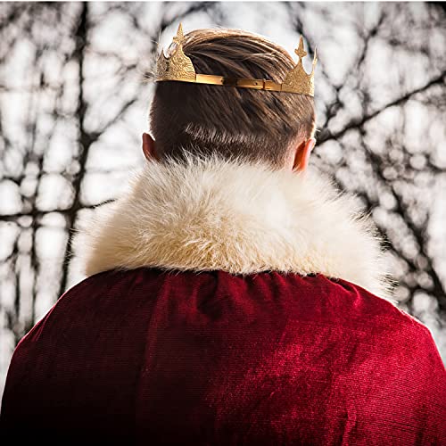 CROWN GUIDE King Crown for Men Medieval Wedding, Royal Crown Accessories for Boy Gold - Image 3